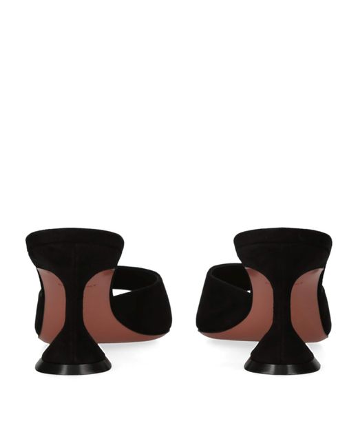 AMINA MUADDI Black Suede Lupita Mules 70