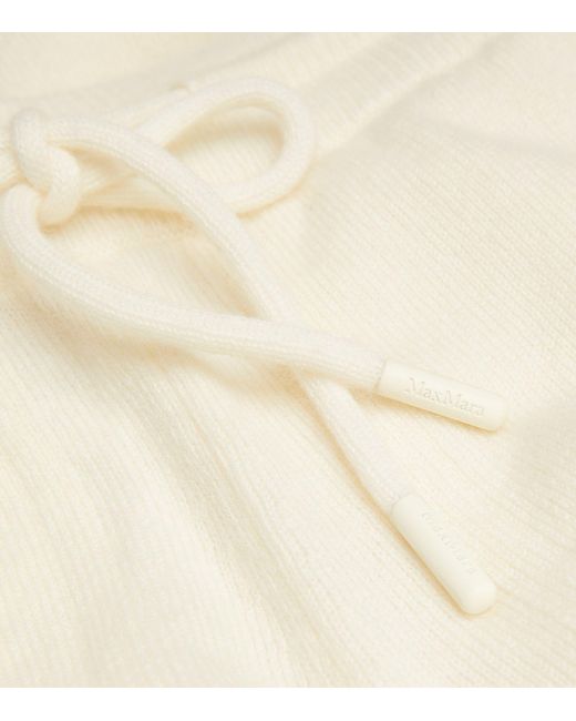 Max Mara White Wool-cashmere Straight Sweatpants