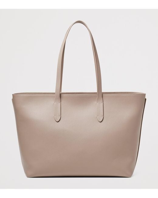 Aspinal Natural Leather East West Tote Bag