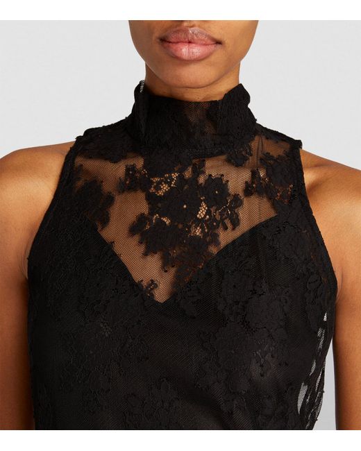 MAX&Co. Black Lace-detail Jersey Maxi Dress