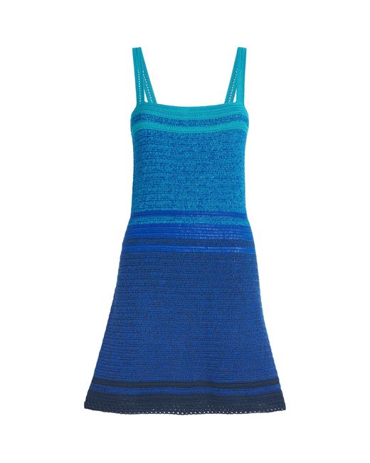 Escvdo Blue Stripe Plumar Mini Dress