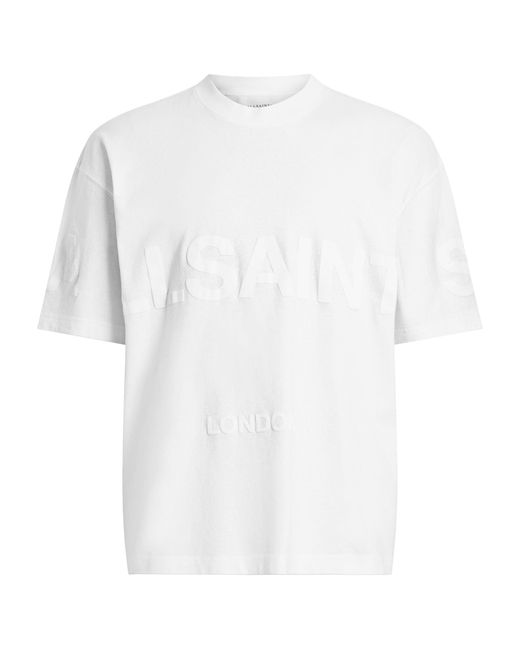 AllSaints White Cotton Biggy Logo T-shirt for men