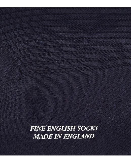 Pantherella Blue Ribbed Socks for men