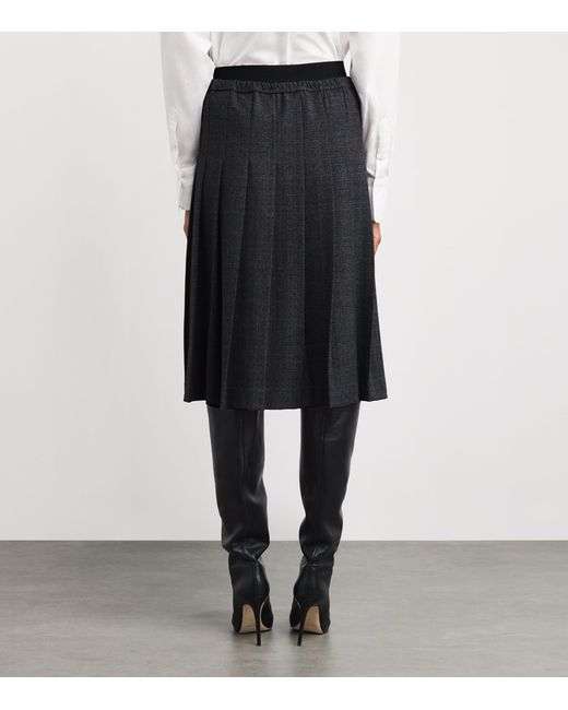 Sandro Pleated Rhinestone-Embellished Midi Skirt in Black | Lyst