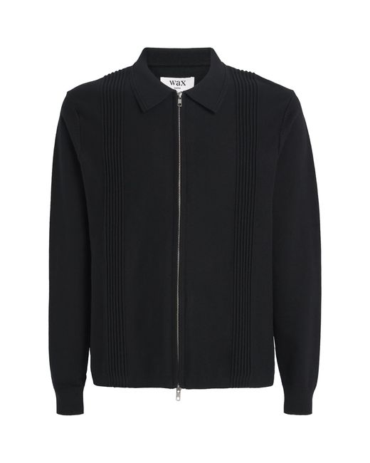 Wax London Black Cotton-Cashmere Lennox Shirt Jacket for men