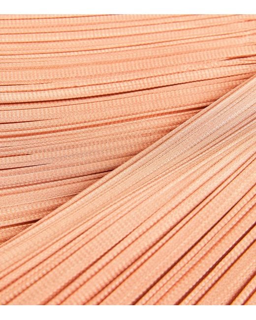 Pleats Please Issey Miyake Orange Monthly Colors October Midi Dress