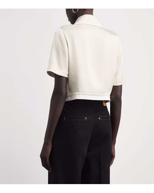 Claudie Pierlot White Satin Cropped Shirt