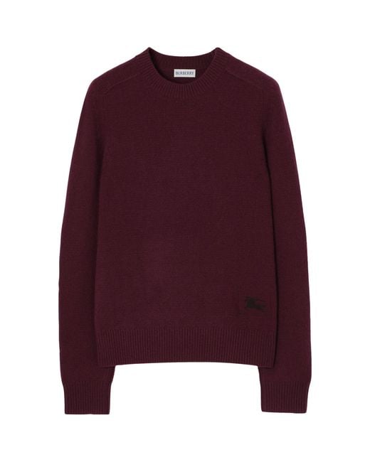 Burberry Purple Cashmere Crew-Neck Sweater