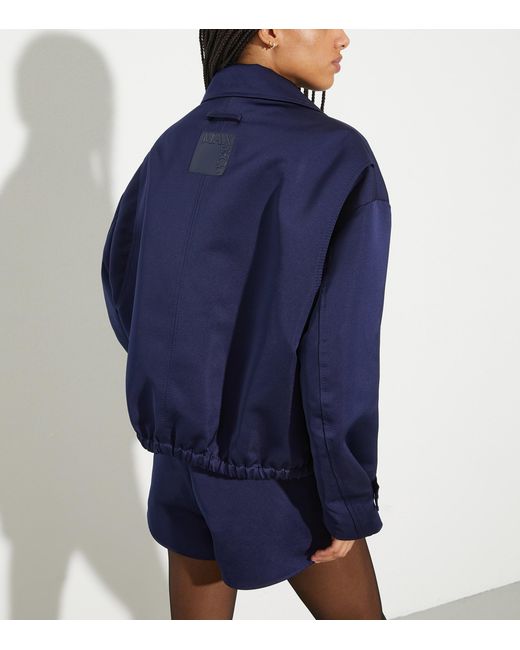 MAX&Co. Blue Satin Bomber Jacket
