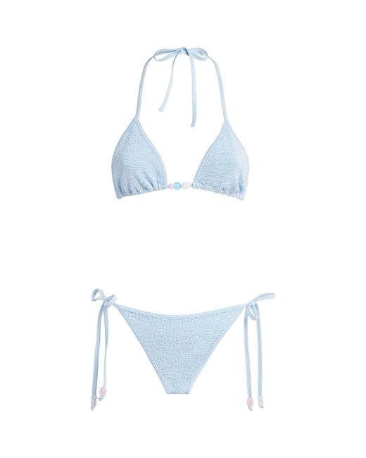 Hunza G Blue Beaded Gina Bikini
