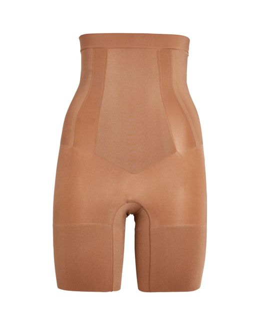 Spanx Brown Sculpt Oncore High-Waist Mid-Thigh Shorts
