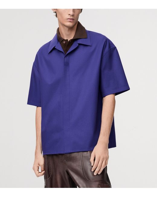 Loewe Purple Cotton Anagram Shirt for men