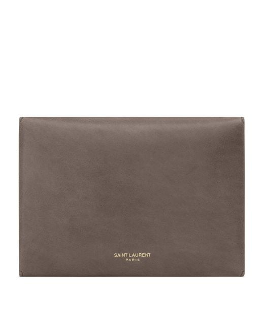 Saint Laurent Brown Letter Passport Holder