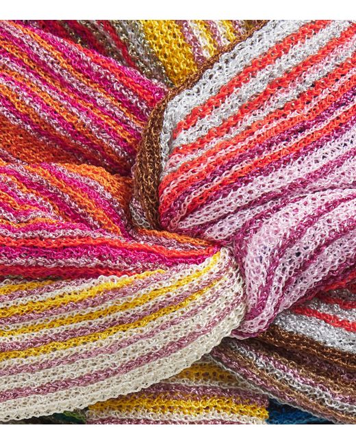 Missoni Pink Knot-Front Stripe Turban
