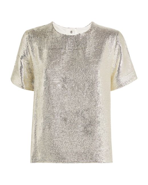 metallic sequin top