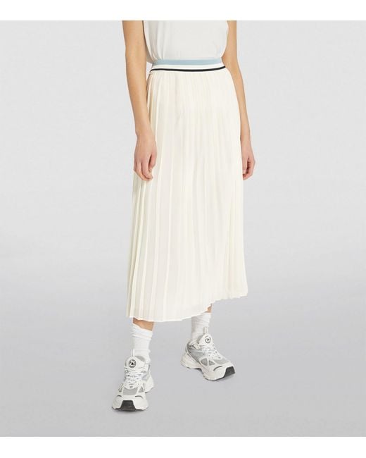 Moncler White Pleated Midi Skirt