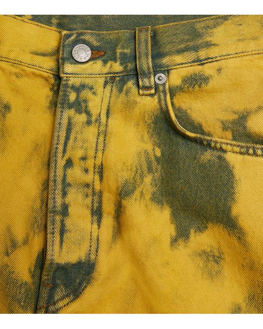 Dries Van Noten Yellow Overdyed Straight Jeans for men