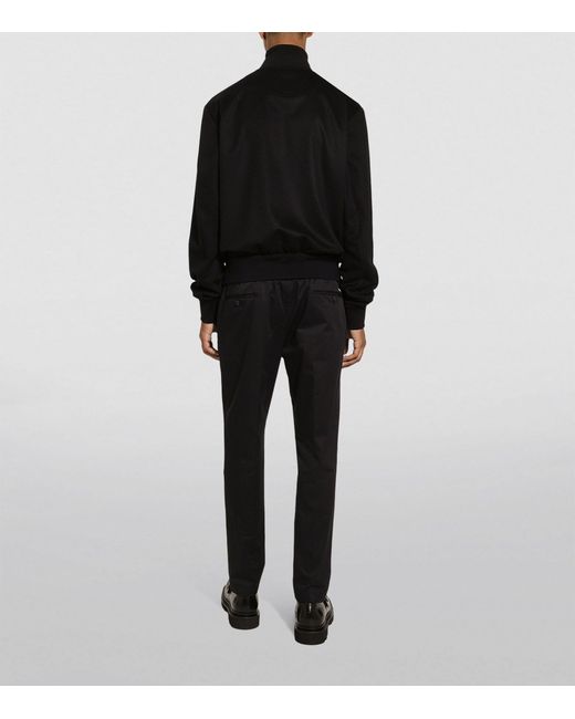 Dolce & Gabbana Black Cashmere Bomber Jacket for men