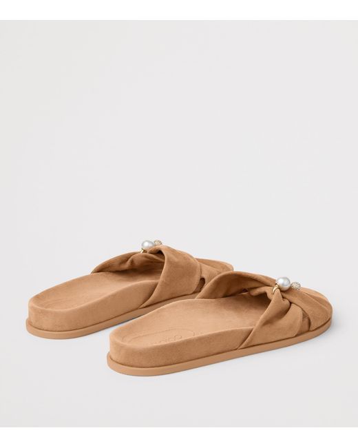 Jimmy Choo Brown Rafi Leather Flat Sandals