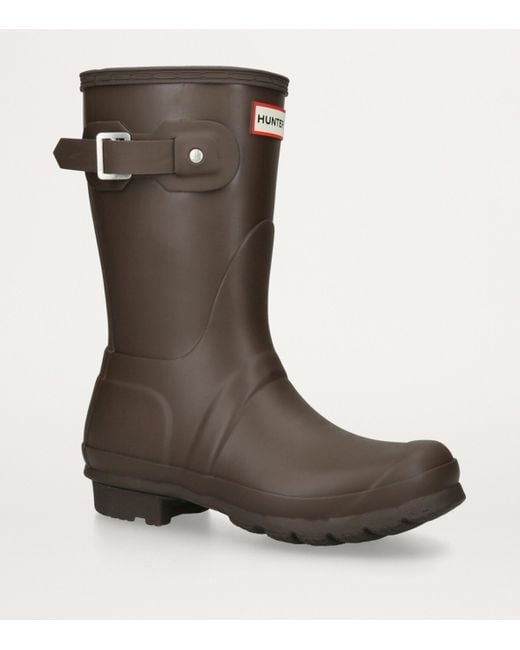 Hunter Brown Original Short Wellington Boots