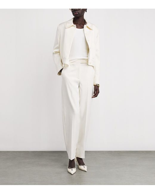 Joseph White Stretch-Cotton Ribbed Saba Top