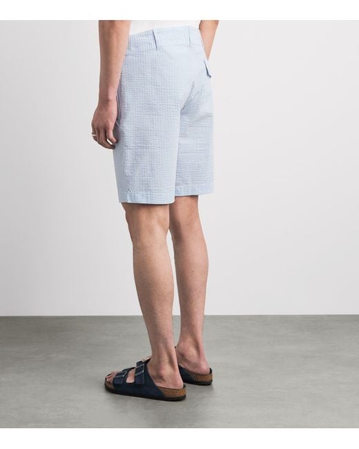 Vilebrequin Blue Seersucker Stripe Bermuda Shorts for men