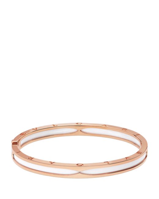 BVLGARI White And Steel B.Zero1 Bangle