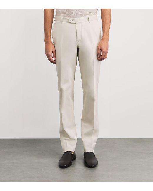 Brioni Natural Wool Tailored Trousers for men
