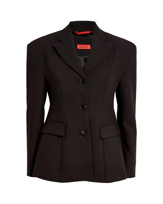 MAX&Co. Black Fitted Single-breasted Blazer