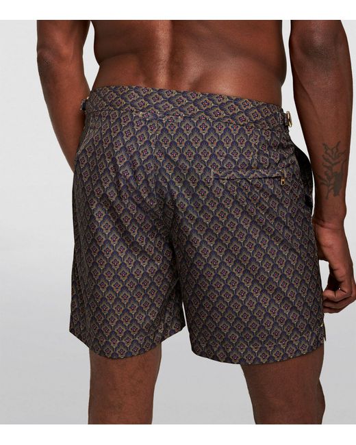Orlebar Brown Gray Printed Bulldog Swim Shorts for men