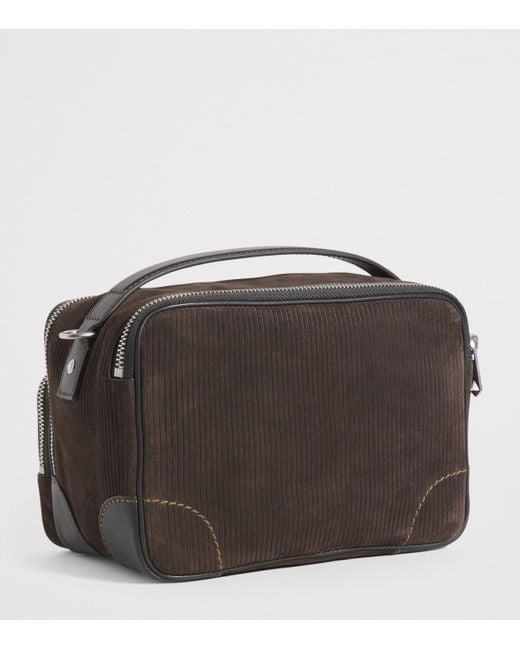 Paul Smith Black Suede Camera Cross-Body Bag for men