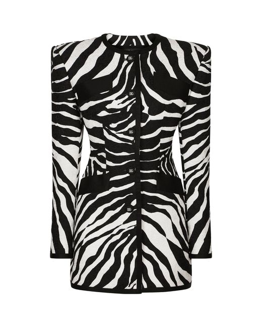 Dolce & Gabbana Cotton Zebra Print Jacket in Black Lyst UK