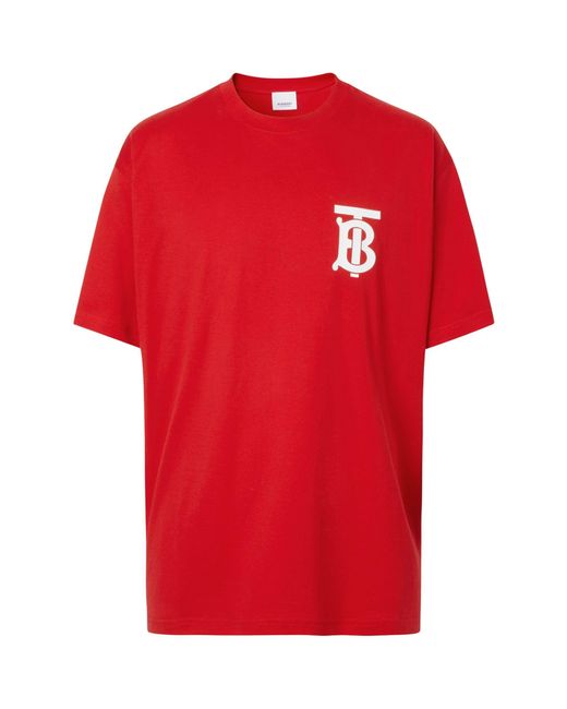 Burberry Red Monogram Motif T-shirt for men