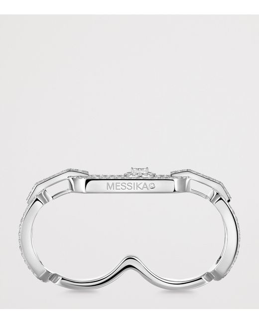 Messika Metallic So Move And Diamond 2-Finger Pavé Ring