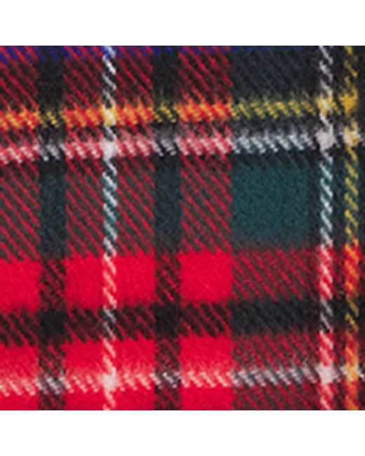 Johnstons Red Cashmere-Silk Tartan Scarf for men