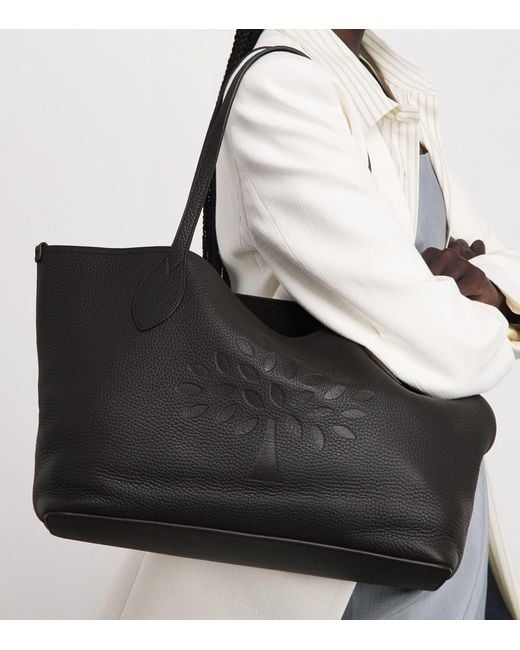 Mulberry Black Grained Leather Tree Tote Bag