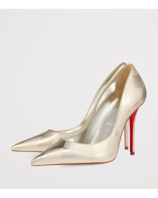 Christian Louboutin Natural Miss Z Laminated Nappa Leather Pumps 100