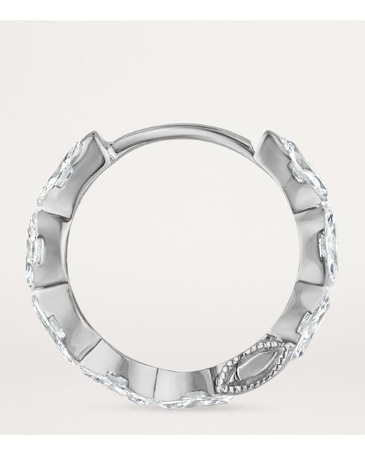 Maria Tash White Invisible Set Diamond Marquise Eternity Hoop Earring