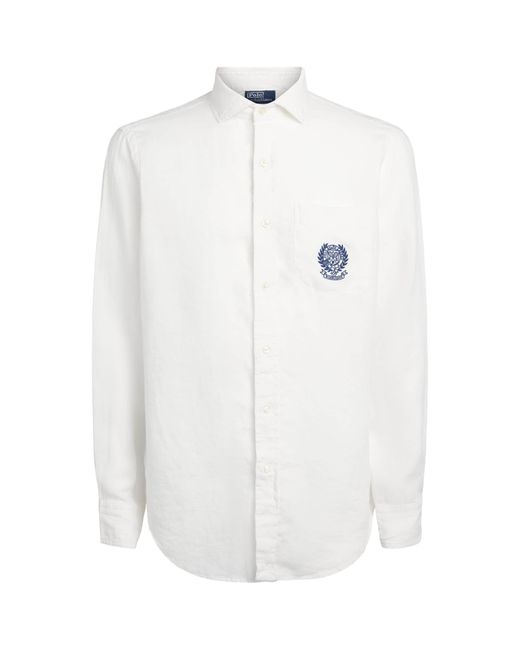 Polo Ralph Lauren White X Wimbledon Cotton Logo Crest Shirt for men