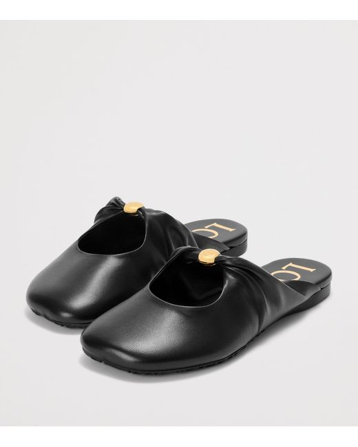 Loewe Black Leather Pebble Mules