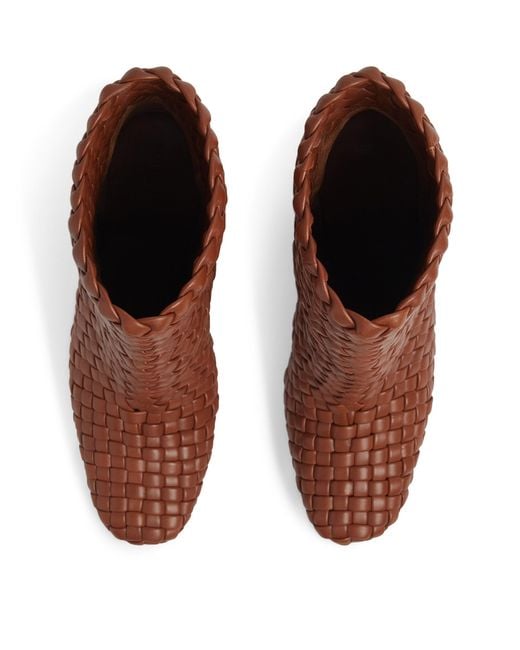 Bottega Veneta Brown Lambskin Canalazzo Ankle Boots 100