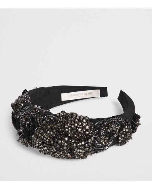Jennifer Behr Black Beaded Scarlette Headband