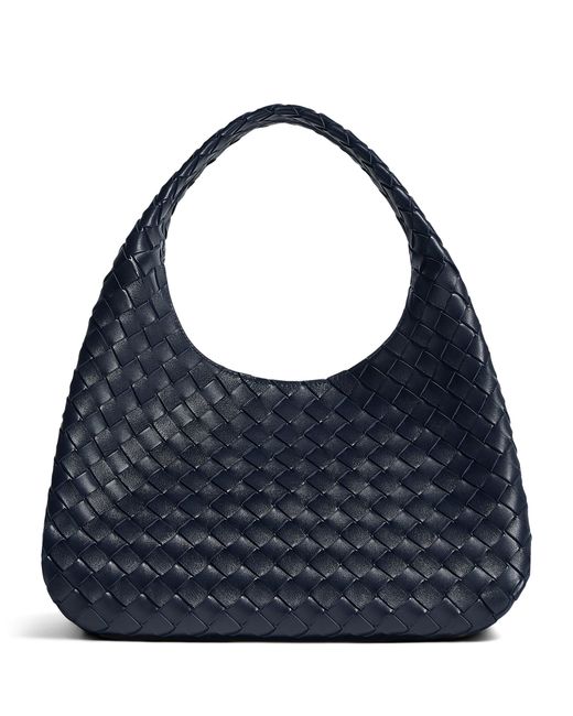 Bottega Veneta Blue Medium Leather Campana Shoulder Bag