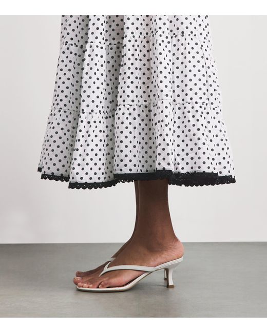 Charo Ruiz White Polka Dot Jimena Midi Dress
