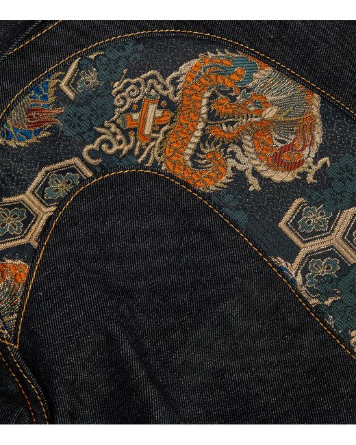 Evisu Blue Brocade Denim Jeans for men