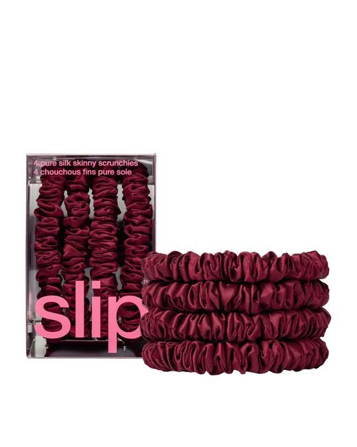 Slip Red Pure Silk Skinny Scrunchies