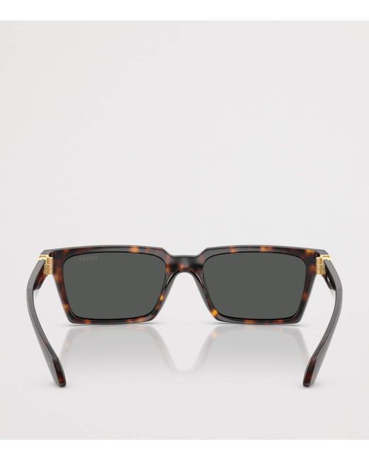 Versace Gray Tortoiseshell Rectangular Sunglasses for men