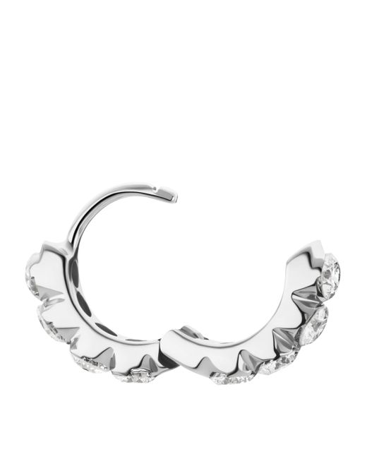 Maria Tash White Invisible Set Large Diamond Eternity Hoop Earring