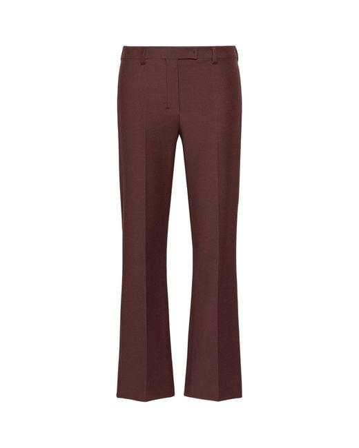 Max Mara Purple Cotton-Blend Flared Trousers