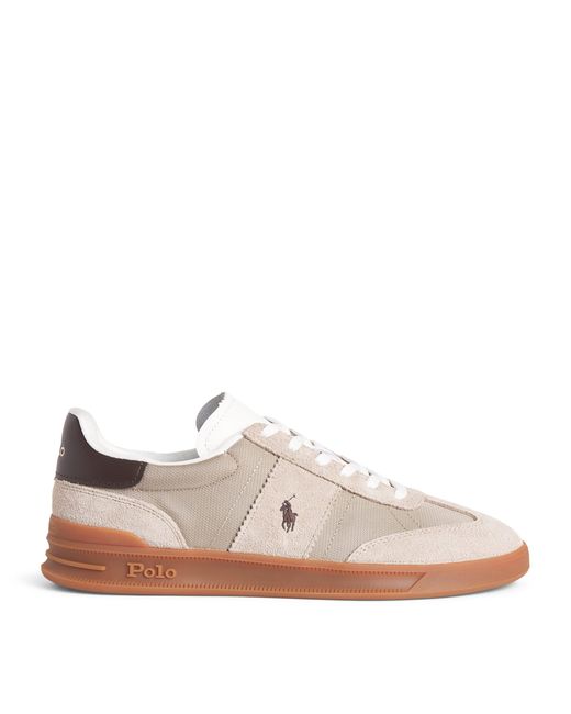 Polo Ralph Lauren Pink Suede-Blend Heritage Court Sneakers for men
